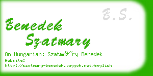 benedek szatmary business card